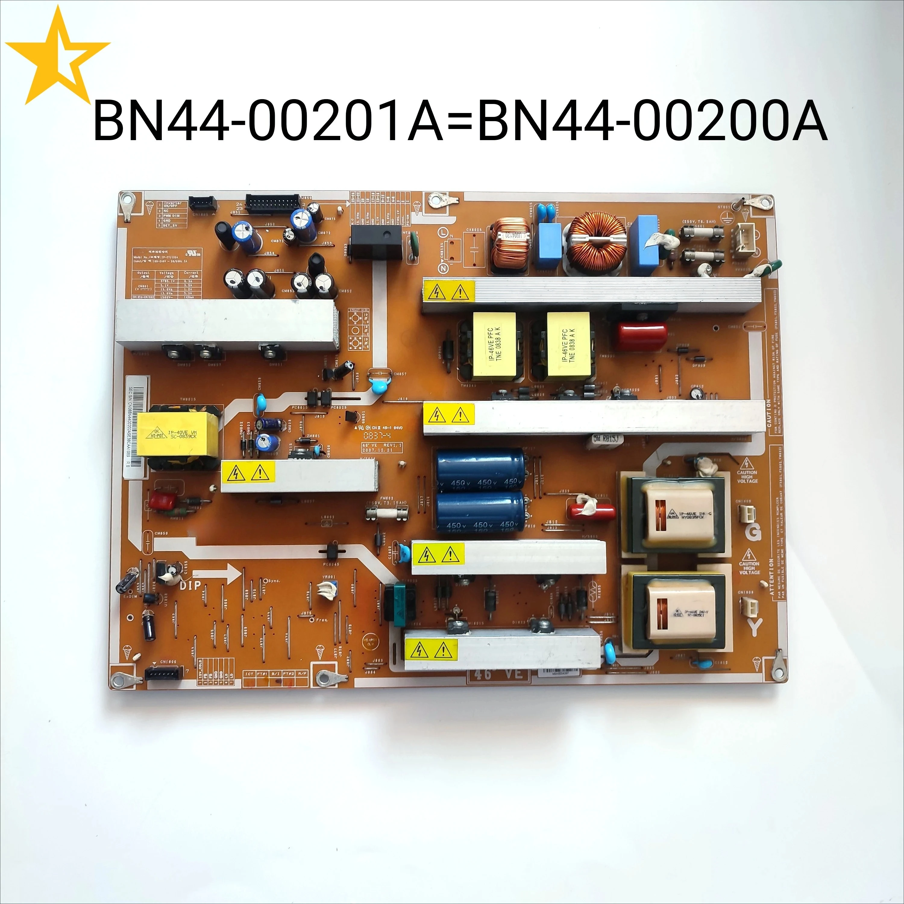 BN44-00201A SIP528A = BN44-00200A IP-361135A Power Supply Board is for LN52A530P1F LN52A550P3F LN52A650A1F LN52A540P2F 52" TV 
BN44-00201A SIP528A = BN44-00200A IP-361135A Power Supply Board is for LN52A530P1F LN52A550P3F LN52A650A1F LN52A540P2F 52" TV