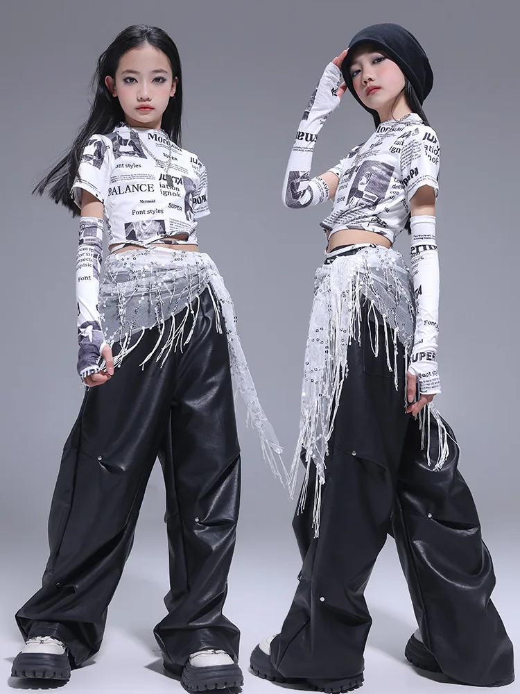 Girls K-pop Set Fashion Crop Top Tiered Skirts Leather Pants Kids Hip Hop Streetwear Costume Jazz Girl Group Clothes
Girls K-pop Set Fashion Crop Top Tiered Skirts Leather Pants Kids Hip Hop Streetwear Costume Jazz Girl Group Clothes
