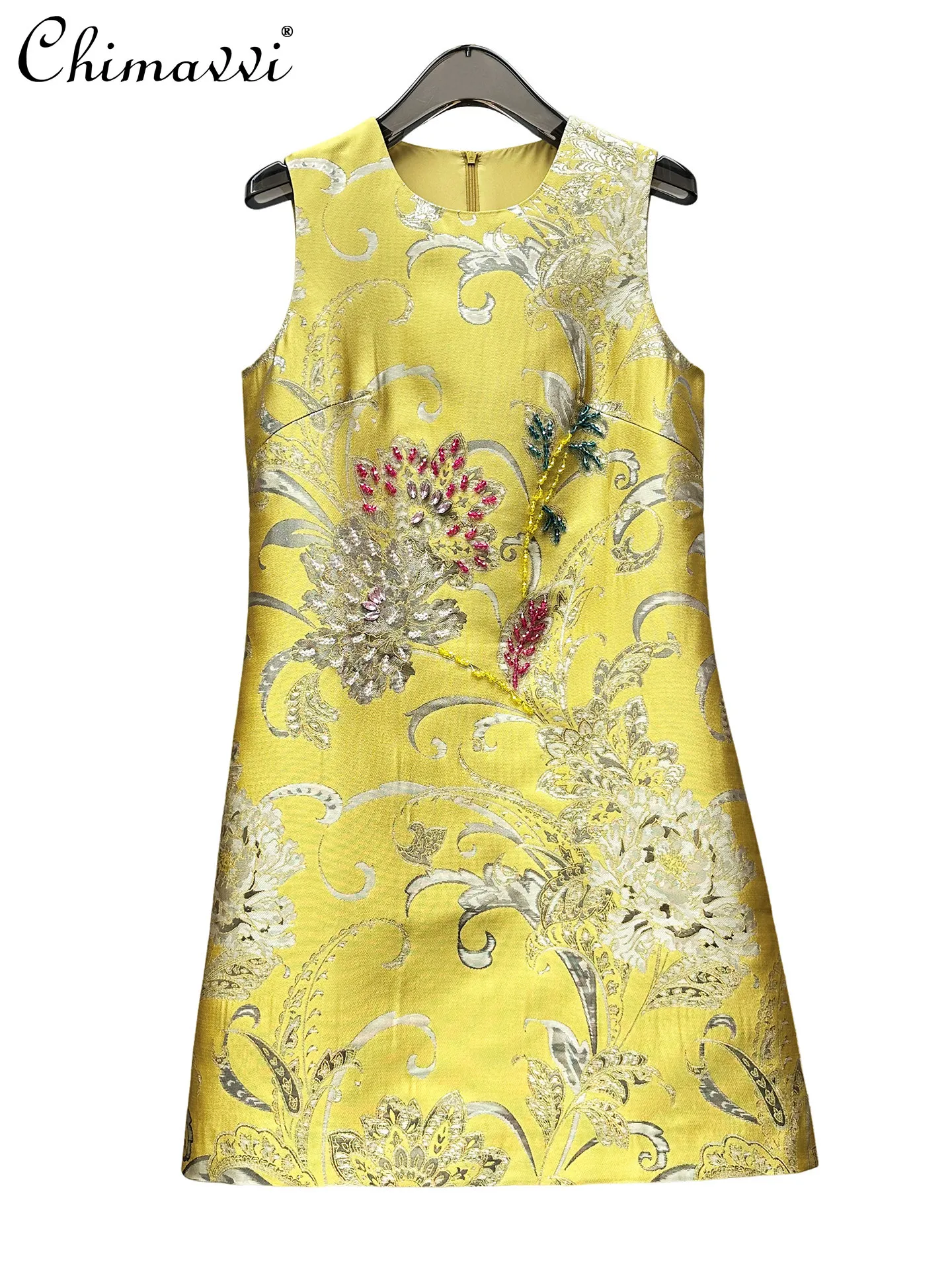 2026 Summer New Fashion Ladies Jacquard Heavy Beading New Chinese Style Vest Dress Silm-fit Elegant Short Women's Dresses
2026 Summer New Fashion Ladies Jacquard Heavy Beading New Chinese Style Vest Dress Silm-fit Elegant Short Women's Dresses