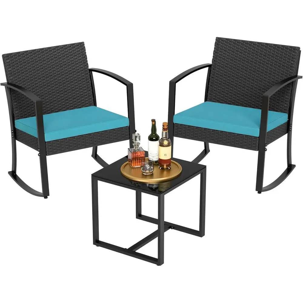 Patio urniture Set 3 Piece Resin Outdoor Bistro Set Rocking Patio Chairs with Cushions and Table or Porch, Poolside, Balcony and
Patio urniture Set 3 Piece Resin Outdoor Bistro Set Rocking Patio Chairs with Cushions and Table or Porch, Poolside, Balcony and