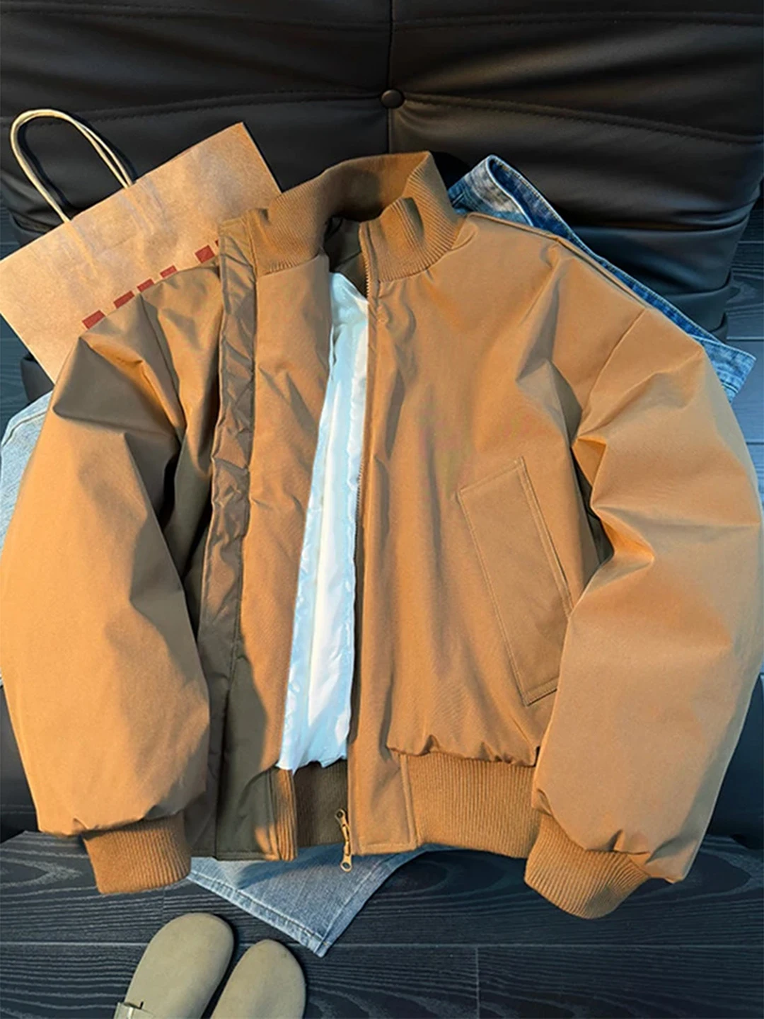 Brown ort Men's down Jaet Winter Flight Cotton Workwear American Sle Baseball Collar Loose Fit Warm Zipper Closure
Brown ort Men's down Jaet Winter Flight Cotton Workwear American Sle Baseball Collar Loose Fit Warm Zipper Closure