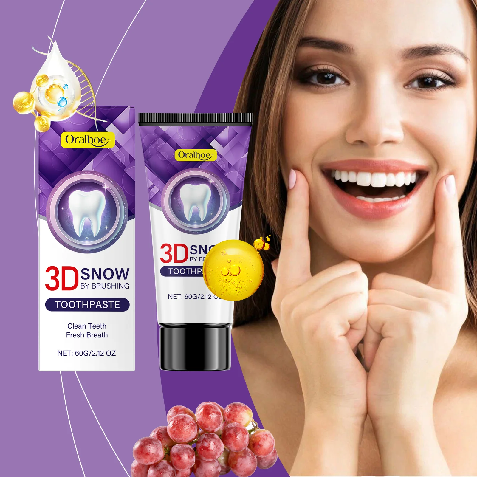 Зубная паста ORALHOE с мятой для свежести дыхания, глубокой очистки зубов от зубного камня и пятен, для гигиены полости рта, 60 г
Зубная паста ORALHOE с мятой для свежести дыхания, глубокой очистки зубов от зубного камня и пятен, для гигиены полости рта, 60 г