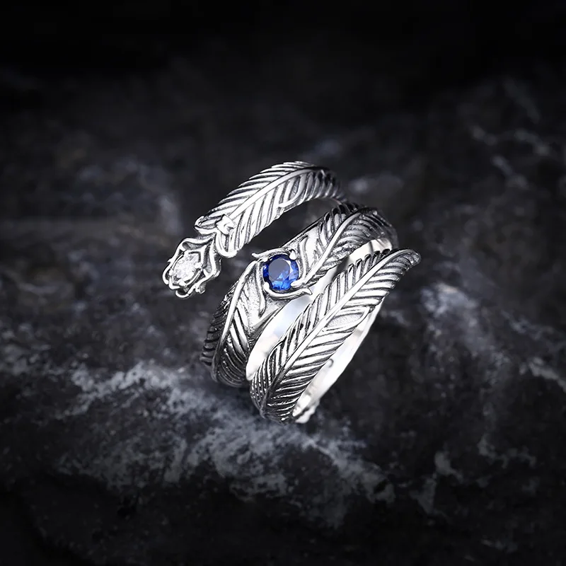 S925 sterling silver leaf ring for men and women stylish ring index finger opening thai silver retro old jewelry
S925 sterling silver leaf ring for men and women stylish ring index finger opening thai silver retro old jewelry