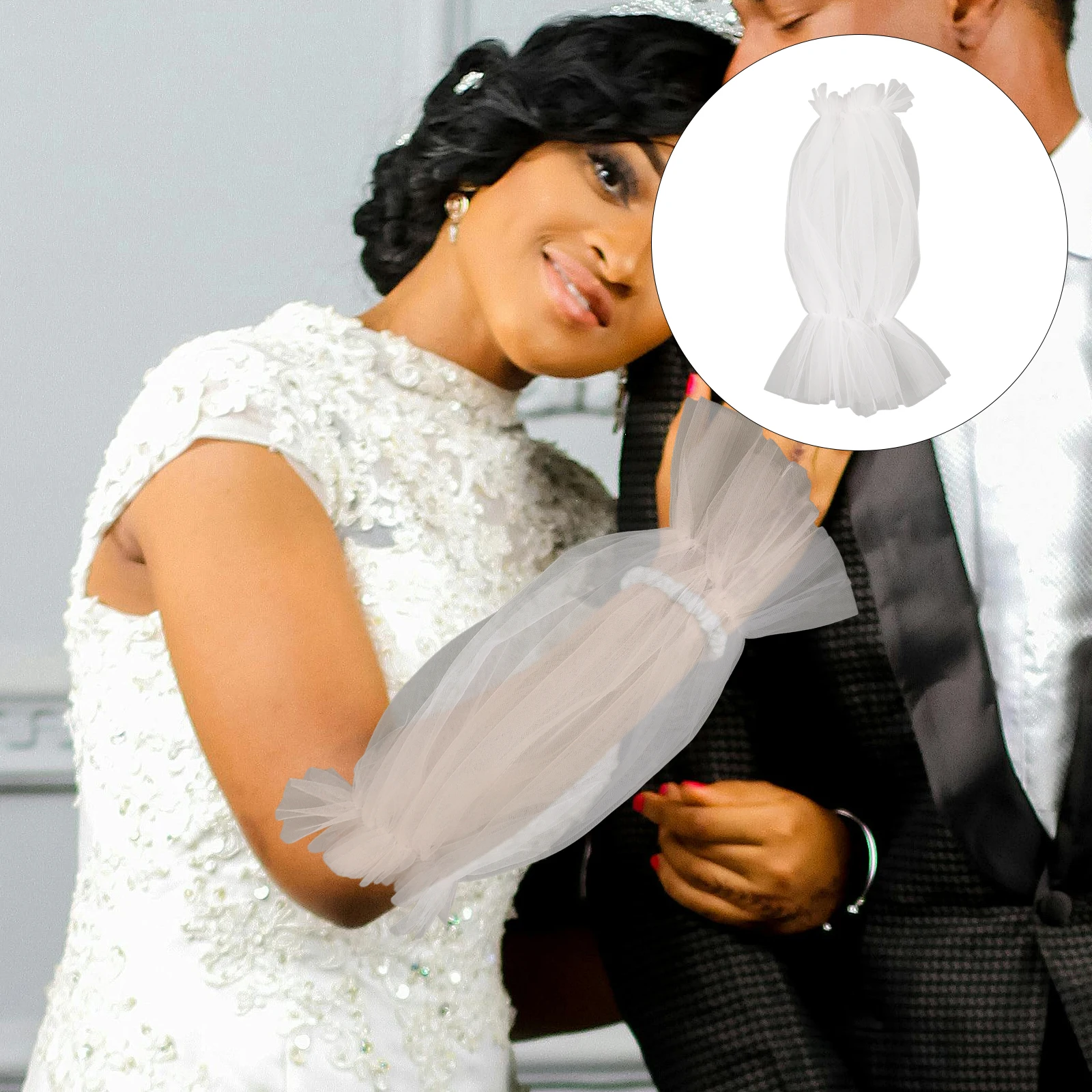 White Mesh Wedding Dress Sleeves Elegant Long Tulle Lantern Brides Sleeve Detachable Vintage Banquet Party Accessories
White Mesh Wedding Dress Sleeves Elegant Long Tulle Lantern Brides Sleeve Detachable Vintage Banquet Party Accessories