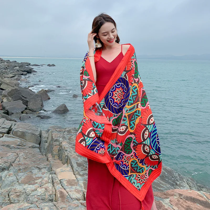 Ethnic Print Lightweight Scarf Women Outdoor Beach Sunscreen Cover Up Summer Travel Shawl Decorative UV Protection Accessory237
Ethnic Print Lightweight Scarf Women Outdoor Beach Sunscreen Cover Up Summer Travel Shawl Decorative UV Protection Accessory237