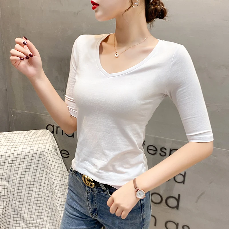 Plain Color Crew Neck Mid-Sleeve Tops for Women Soft Cotton Casual Spring Tees
Plain Color Crew Neck Mid-Sleeve Tops for Women Soft Cotton Casual Spring Tees
