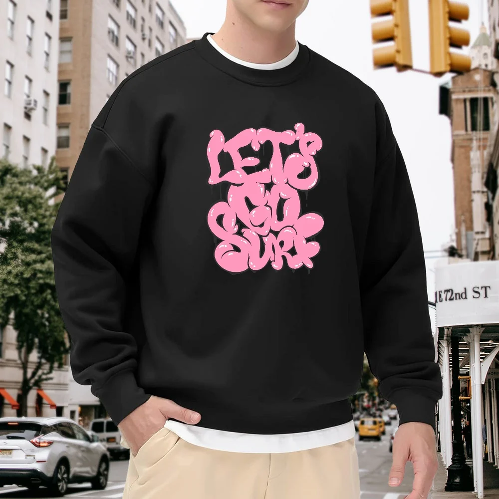 Men's Black Crew Neck Pullover Sweatshirt, Loose Fit Trendy Letter Print Top, Street Casual Style Versatile Piece, Comfortable and Breathable for Everyday Wear and Sports
Men's Black Crew Neck Pullover Sweatshirt, Loose Fit Trendy Letter Print Top, Street Casual Style Versatile Piece, Comfortable and Breathable for Everyday Wear and Sports