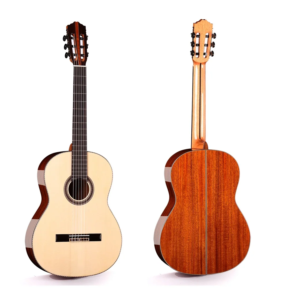 Hooqu Wholesale 19 Frets Solid Spruce Wood Single Top Gloss Classical Guitar 39''
Hooqu Wholesale 19 Frets Solid Spruce Wood Single Top Gloss Classical Guitar 39''