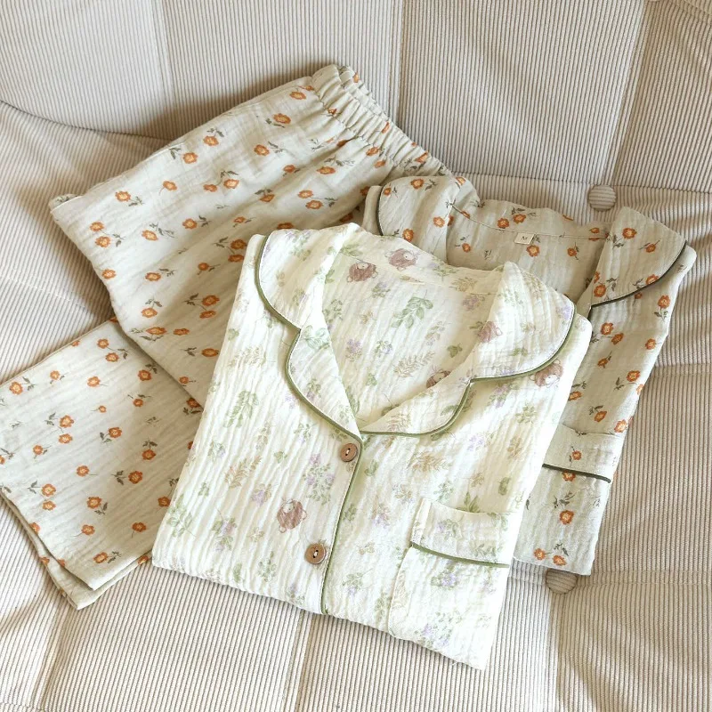 2026 Новый женский весенне-осенний пижамный комплект из 100% хлопка, креп, длинные брюки с длинными рукавами, комплект из двух предметов, тонкая домашняя одежда
2026 Новый женский весенне-осенний пижамный комплект из 100% хлопка, креп, длинные брюки с длинными рукавами, комплект из двух предметов, тонкая домашняя одежда