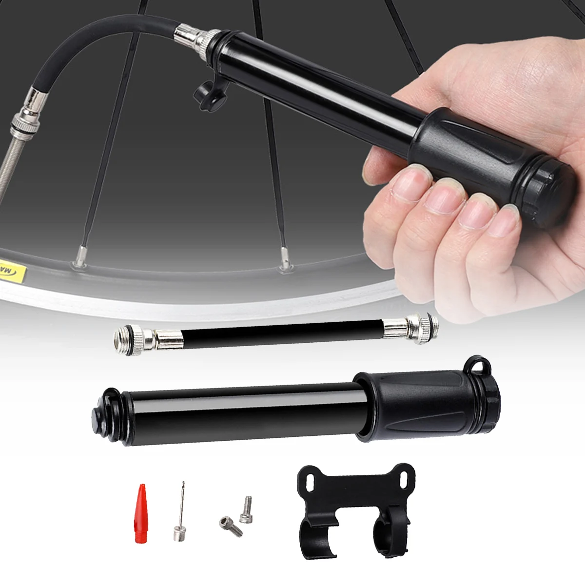 1 Set Bike Pump with Gauge Portable Frame Bicycle Pump Schrader and Presta Valve Tire Pump for Road Mountain Bike
1 Set Bike Pump with Gauge Portable Frame Bicycle Pump Schrader and Presta Valve Tire Pump for Road Mountain Bike