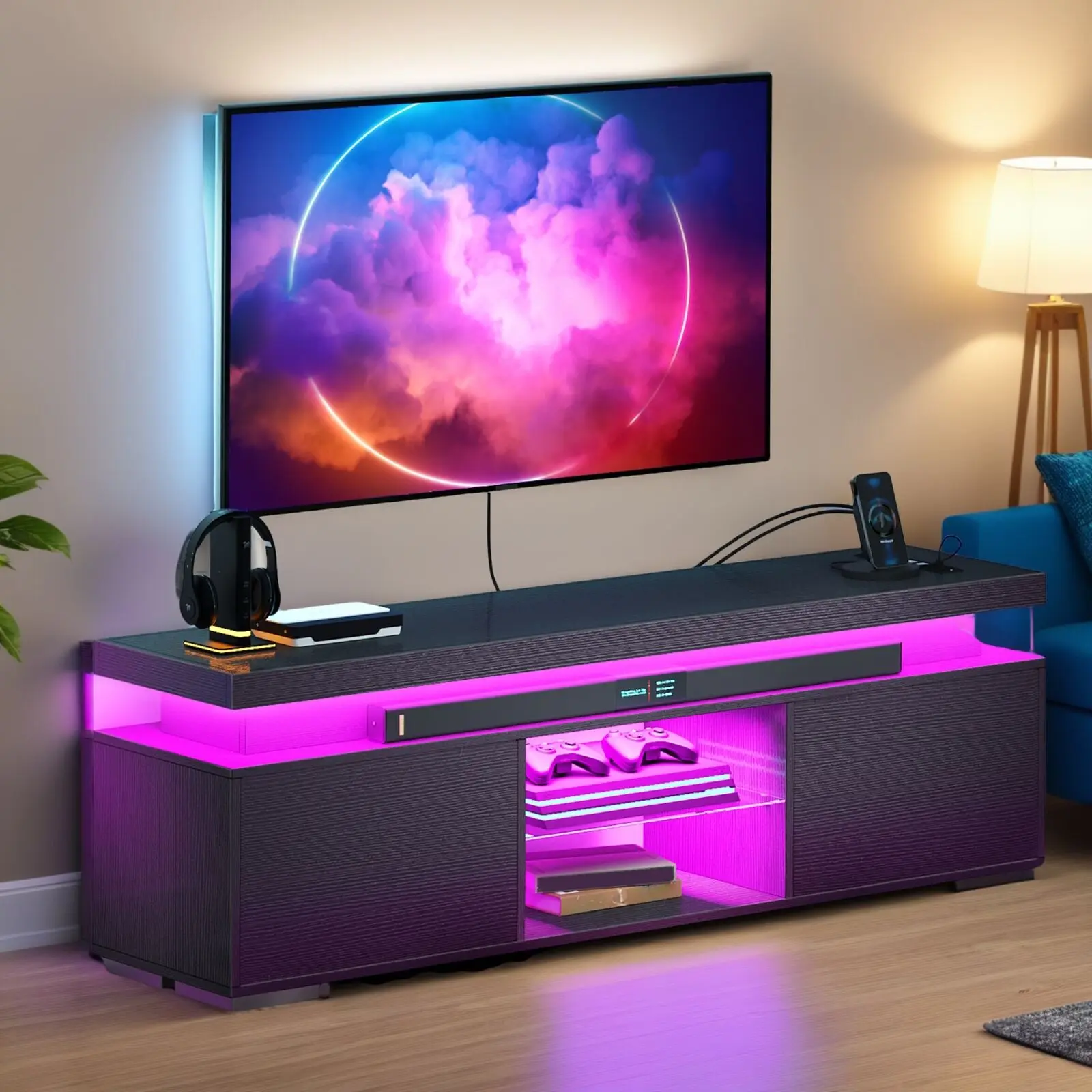 LED TV Stand for 55/60/65 inch Entertainment Center with Power Outlets TV Media
LED TV Stand for 55/60/65 inch Entertainment Center with Power Outlets TV Media