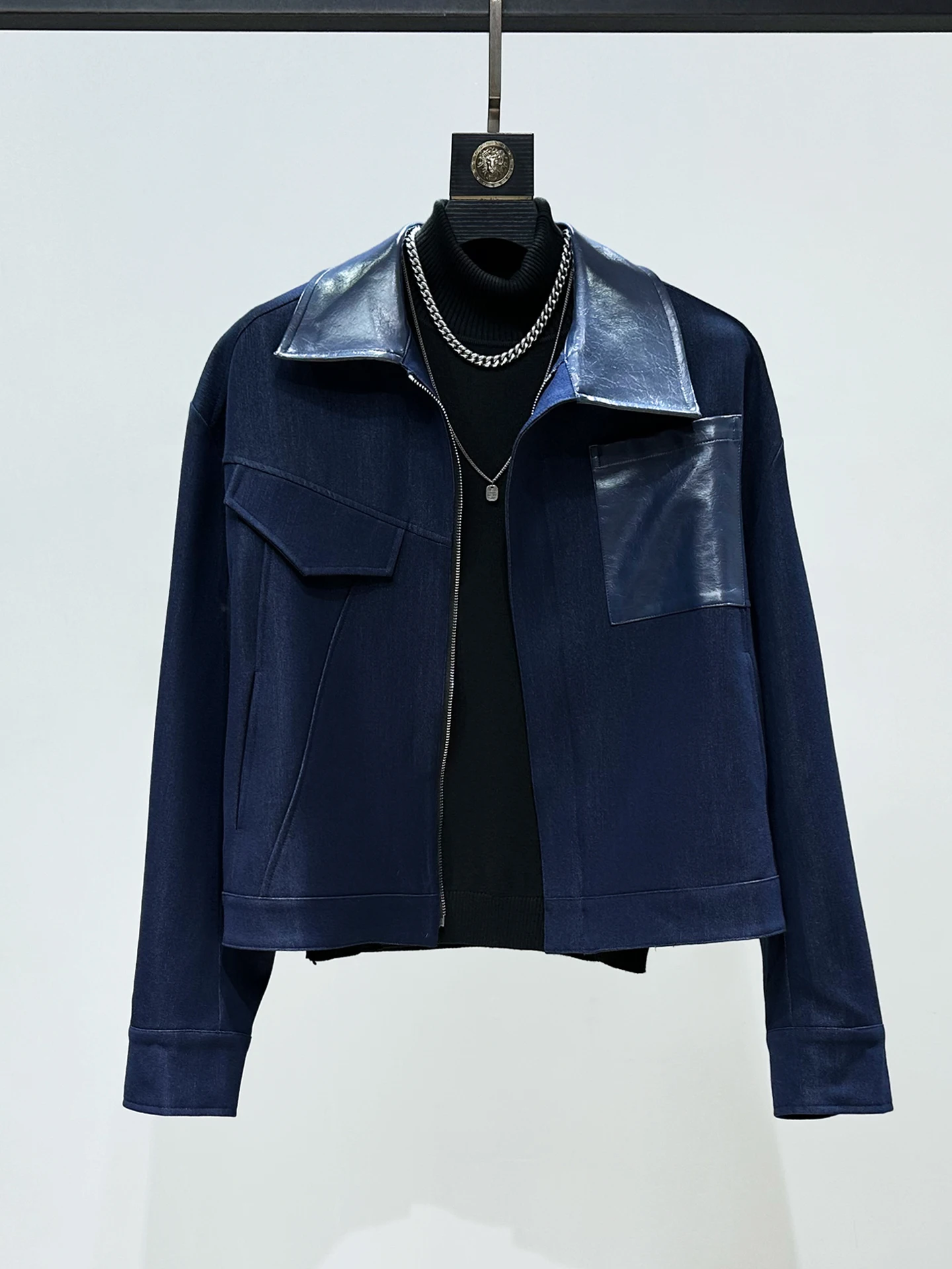 New Arrival Men's ort Loose Fit Leather Jaet Youth Faion Casual Sle Zipper Closure Color Home Original Design
New Arrival Men's ort Loose Fit Leather Jaet Youth Faion Casual Sle Zipper Closure Color Home Original Design