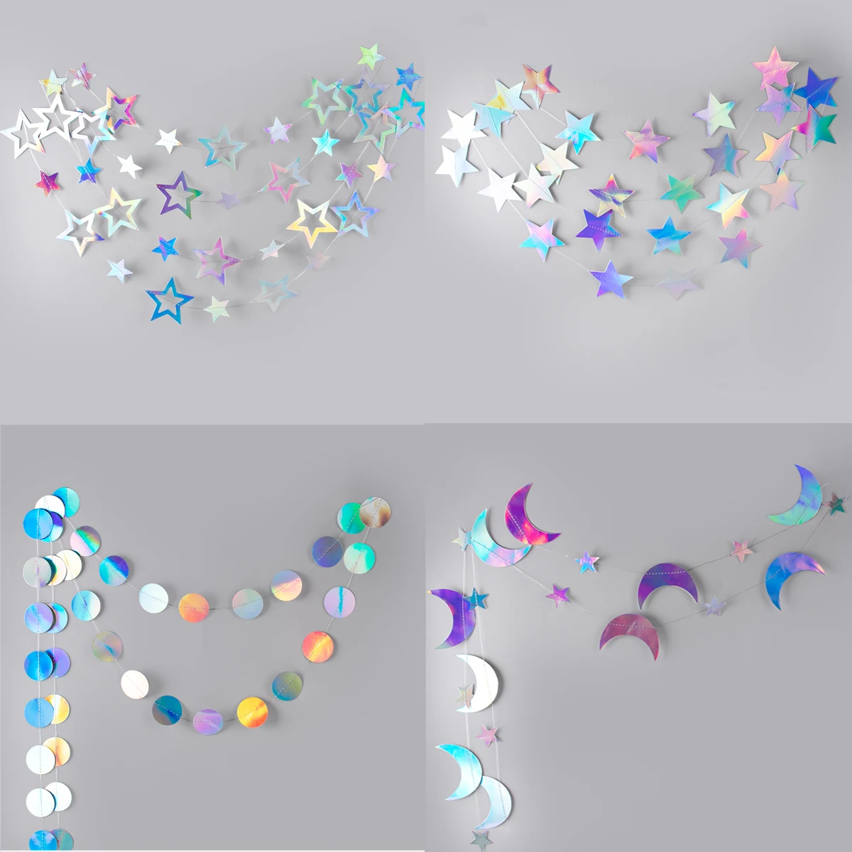 4M Glitter Iridescent Laser Star Moon Garlands Holographic Euphoria Party Decoration Backdrop Hanging for Birthday Bacheloretter
4M Glitter Iridescent Laser Star Moon Garlands Holographic Euphoria Party Decoration Backdrop Hanging for Birthday Bacheloretter