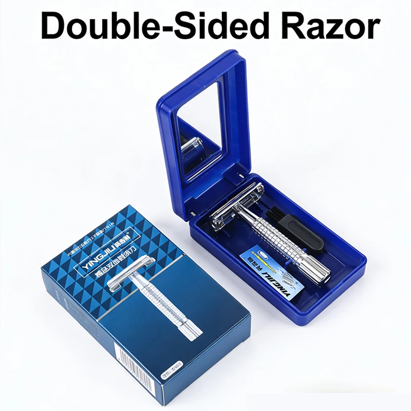 Classic Manual Double Edge Safety Razor Vintage Metal Shaving Razor Reusable Wet Shave Tool for Men With Travel Storage Box
Classic Manual Double Edge Safety Razor Vintage Metal Shaving Razor Reusable Wet Shave Tool for Men With Travel Storage Box