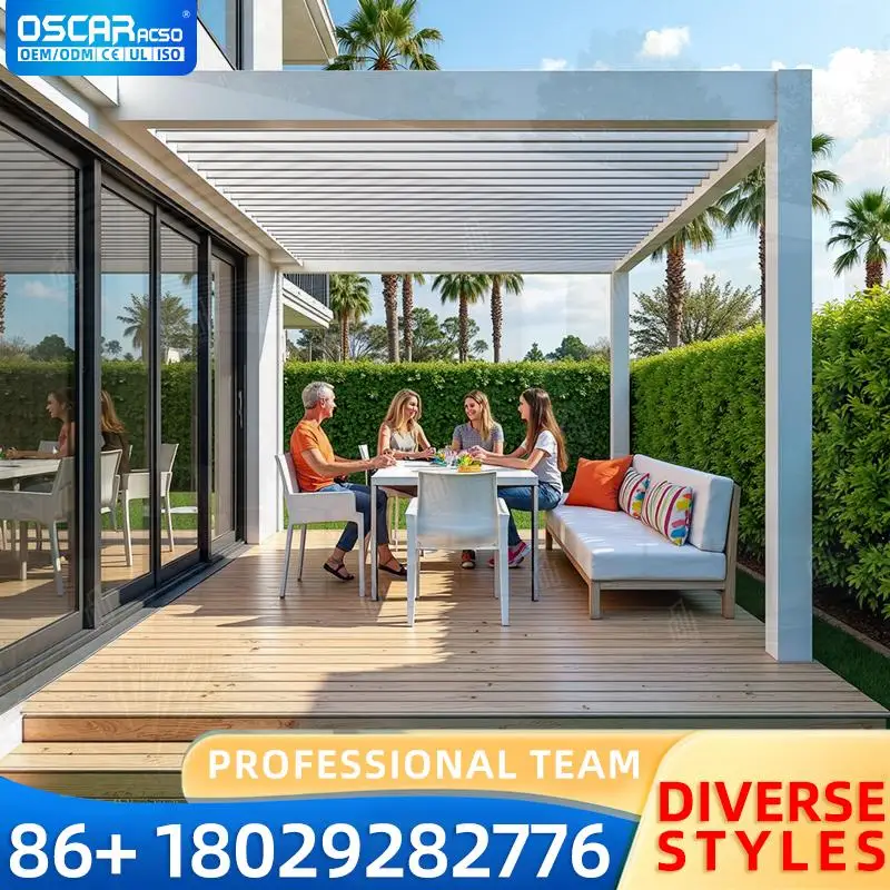 3x3m Aluminum Bioclimatic All Season Louvered Outdoor Frame Wind Rain Resistant Sturdy Nature Pressure Treated pergola
3x3m Aluminum Bioclimatic All Season Louvered Outdoor Frame Wind Rain Resistant Sturdy Nature Pressure Treated pergola
