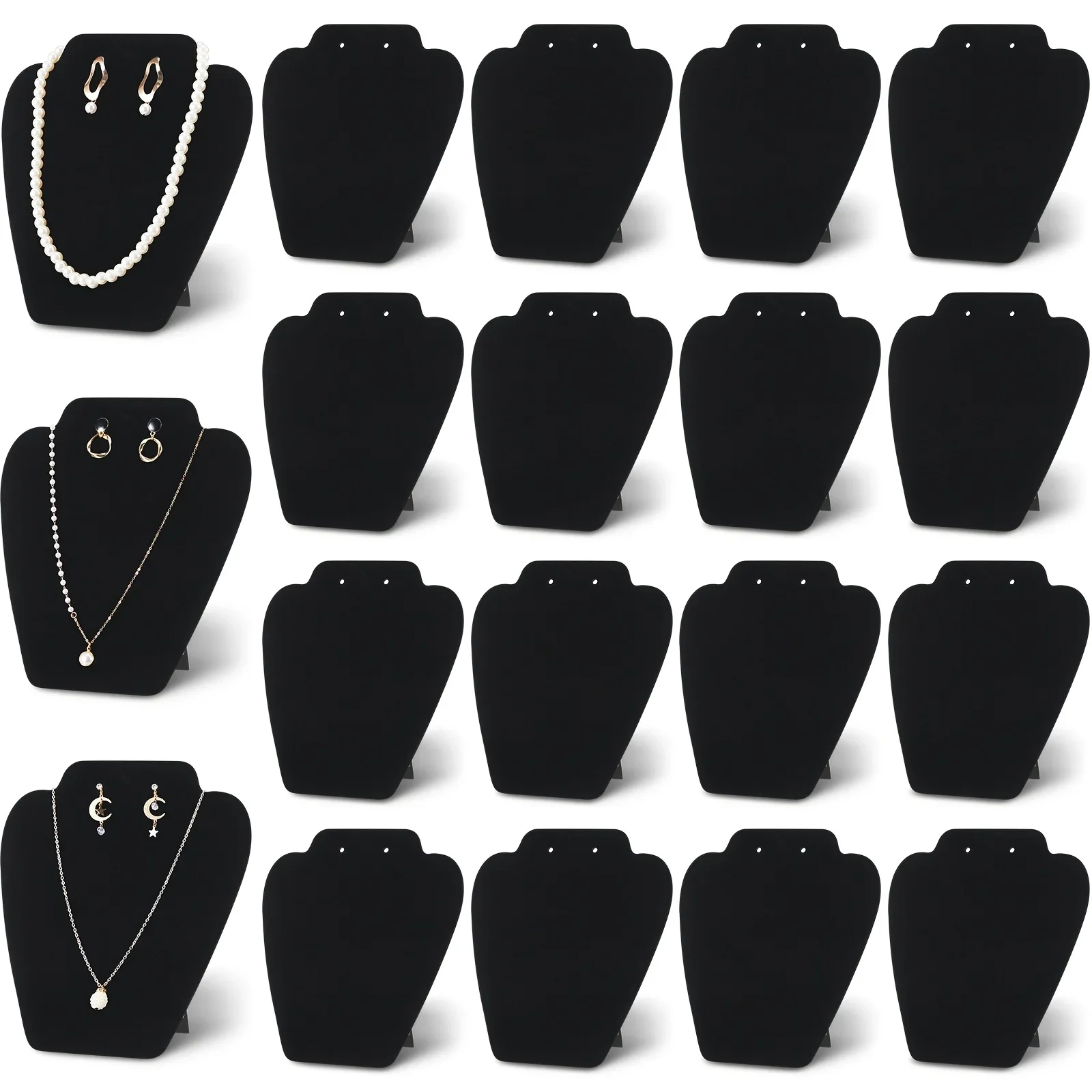 DDHOME 24pcs 7.38'' X 8.25'' Black Velvet Necklace Display Necklace Easel Stand Jewelry Display Holders Collapsible Necklace Display
DDHOME 24pcs 7.38'' X 8.25'' Black Velvet Necklace Display Necklace Easel Stand Jewelry Display Holders Collapsible Necklace Display
