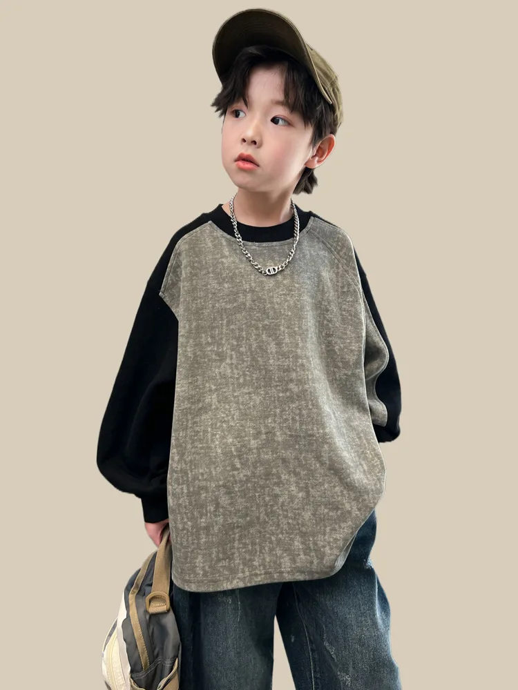 Fashion Kids Boy Black Grey Hoodies 2024 Fall Spring Patchwork Casual School Sweatshirt Round Neck Boys Shirts New
Fashion Kids Boy Black Grey Hoodies 2024 Fall Spring Patchwork Casual School Sweatshirt Round Neck Boys Shirts New