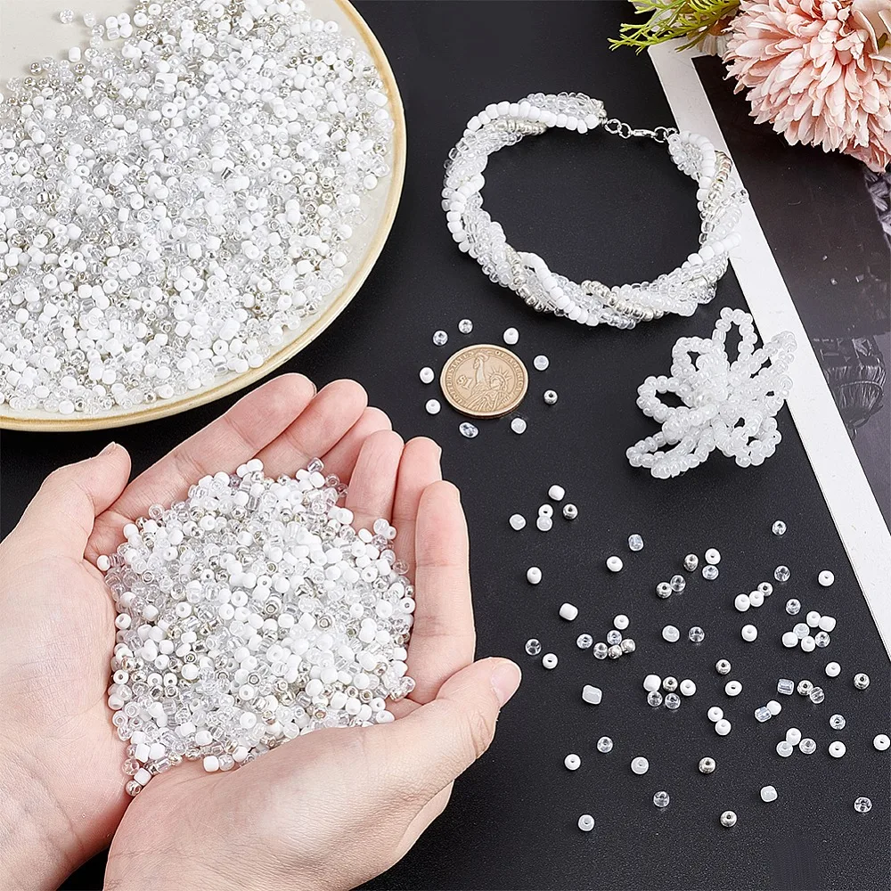 4200Pcs 6 Styles Glass Seed Beads Mixed Styles Round White 6/0 4~5mm Hole: 1.5mm 700pcs/style
4200Pcs 6 Styles Glass Seed Beads Mixed Styles Round White 6/0 4~5mm Hole: 1.5mm 700pcs/style
