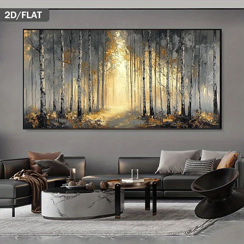 2D Flat Modern Golden Light Through Birch Trees Canvas Wall Art Unframed Neutral Canvas Art for Decorating Living Room & Bedroom
2D Flat Modern Golden Light Through Birch Trees Canvas Wall Art Unframed Neutral Canvas Art for Decorating Living Room & Bedroom