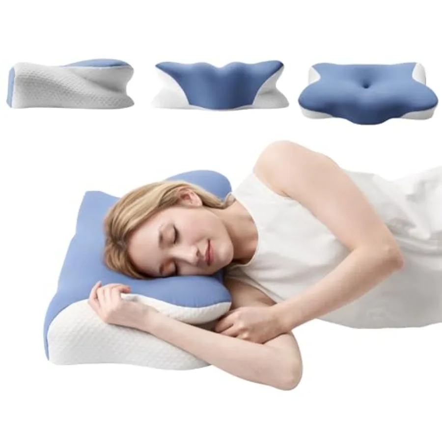 Cervical Neck Pillow for Sleeping - Memory Foam Contour Pillow Ergonomic Orthopedic Support for Side Back Stomach Sleepers Neck
Cervical Neck Pillow for Sleeping - Memory Foam Contour Pillow Ergonomic Orthopedic Support for Side Back Stomach Sleepers Neck