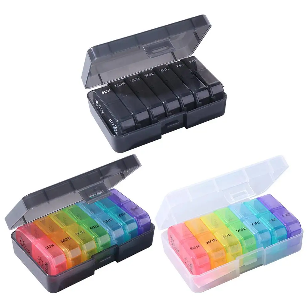 Moisture-proof 7-Day Pill Organizer 14 Grid Dust-proof Medicine Storage Box Week Mark Detachable Portable Pill Dispenser 
Moisture-proof 7-Day Pill Organizer 14 Grid Dust-proof Medicine Storage Box Week Mark Detachable Portable Pill Dispenser