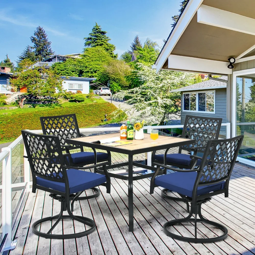 4PCS Patio Swivel Dining Chairs Lattice Rocker Cushioned Armrest Navy
4PCS Patio Swivel Dining Chairs Lattice Rocker Cushioned Armrest Navy