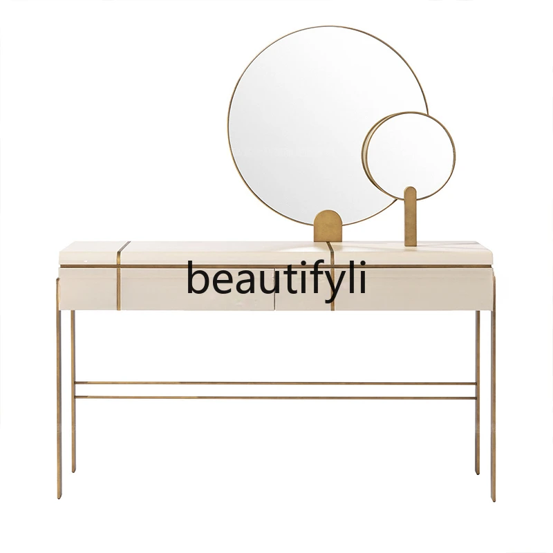 Dresser with makeup mirror Light luxury makeup table Minimalist modern high-value desk
Dresser with makeup mirror Light luxury makeup table Minimalist modern high-value desk