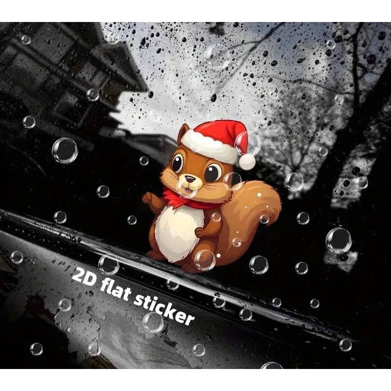 Праздничная рождественская белка с шляпой Санта-Клауса и пузырьками, наклейка для автомобильных и ремесленных украшений, идеально подходит для окон автомобиля
Праздничная рождественская белка с шляпой Санта-Клауса и пузырьками, наклейка для автомобильных и ремесленных украшений, идеально подходит для окон автомобиля