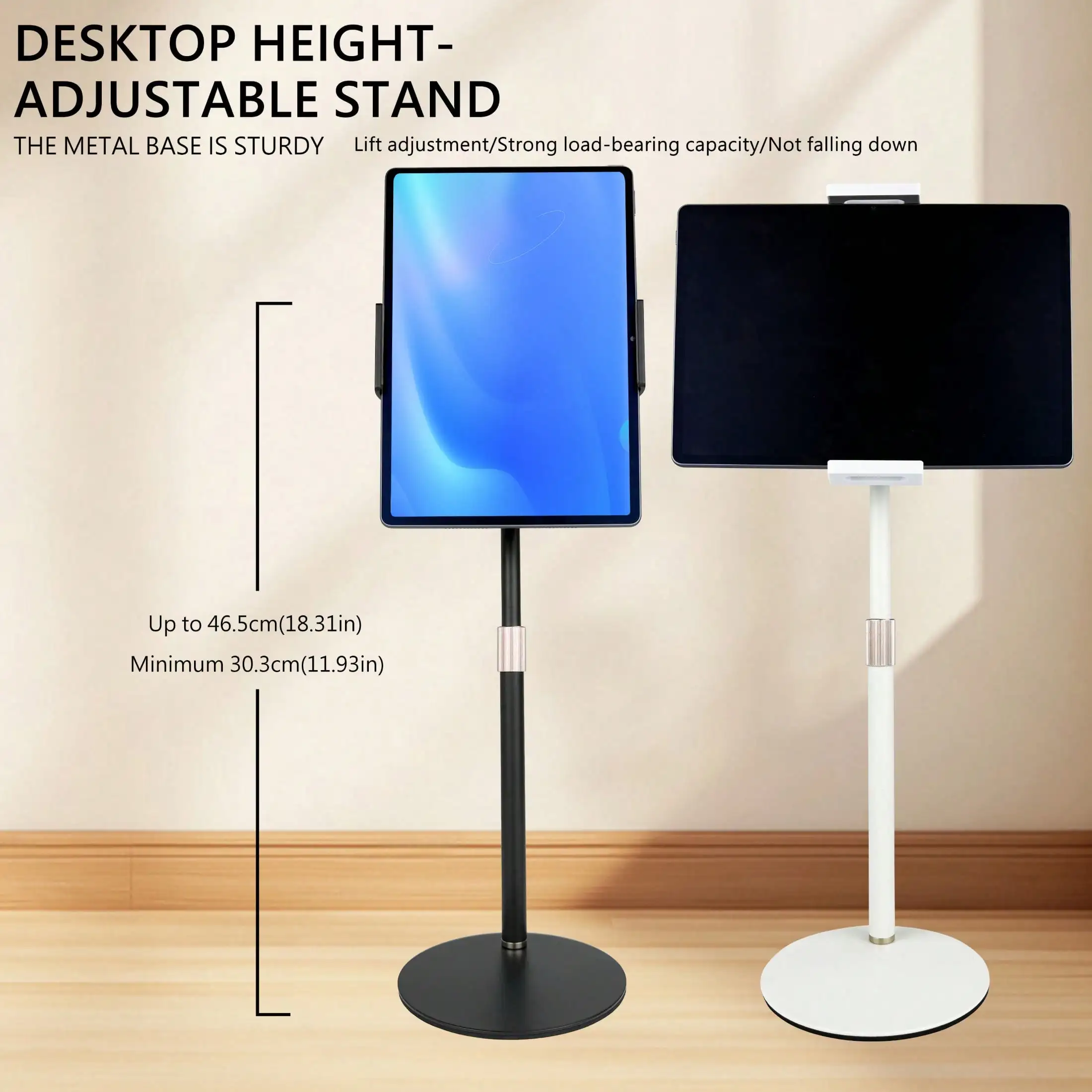 Height Adjustable Metal Phone Stand/Tablet Stand For Desk Portable Monitor Stand, Adjustable 360 Degree Rotating Tablet Holder With Heavy Metal Base
Height Adjustable Metal Phone Stand/Tablet Stand For Desk Portable Monitor Stand, Adjustable 360 Degree Rotating Tablet Holder With Heavy Metal Base