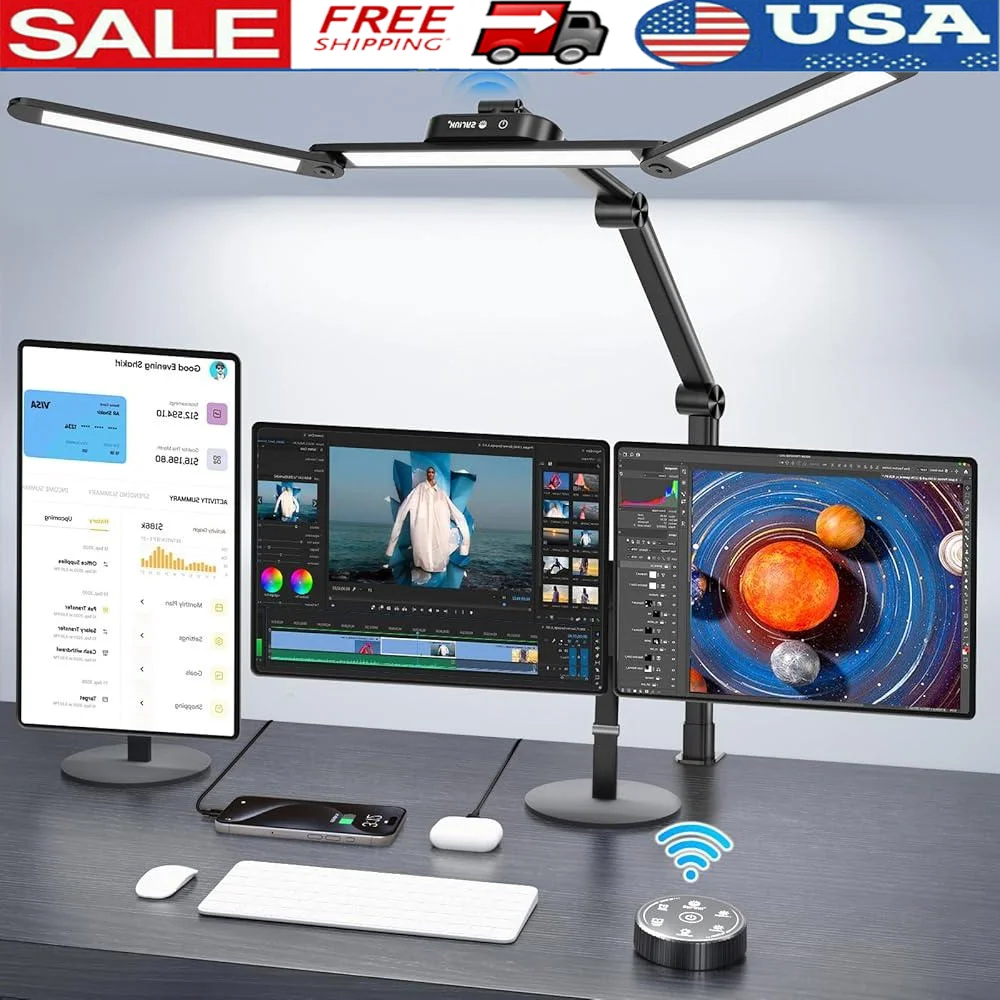LED Desk Lamp with Clamp Gesture Sensor Touch Free Remote Control 50 Modes 10 Brightness Levels Eye Protection USB Charging Home
LED Desk Lamp with Clamp Gesture Sensor Touch Free Remote Control 50 Modes 10 Brightness Levels Eye Protection USB Charging Home