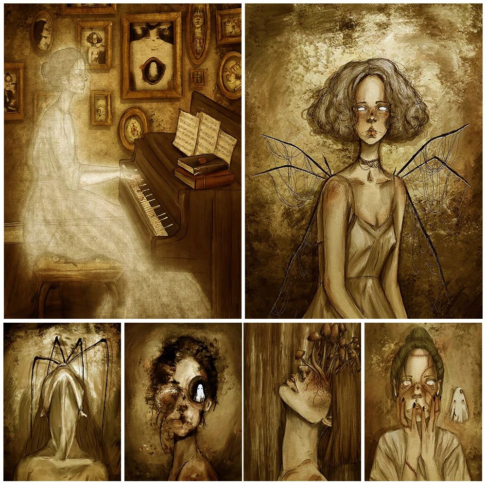 Parasitic Evil Spirit Dark Creepy Art Poster And Print Horror Girl Gothic Abstract Wall Art Canvas Painting Home Decor Unframed
Parasitic Evil Spirit Dark Creepy Art Poster And Print Horror Girl Gothic Abstract Wall Art Canvas Painting Home Decor Unframed