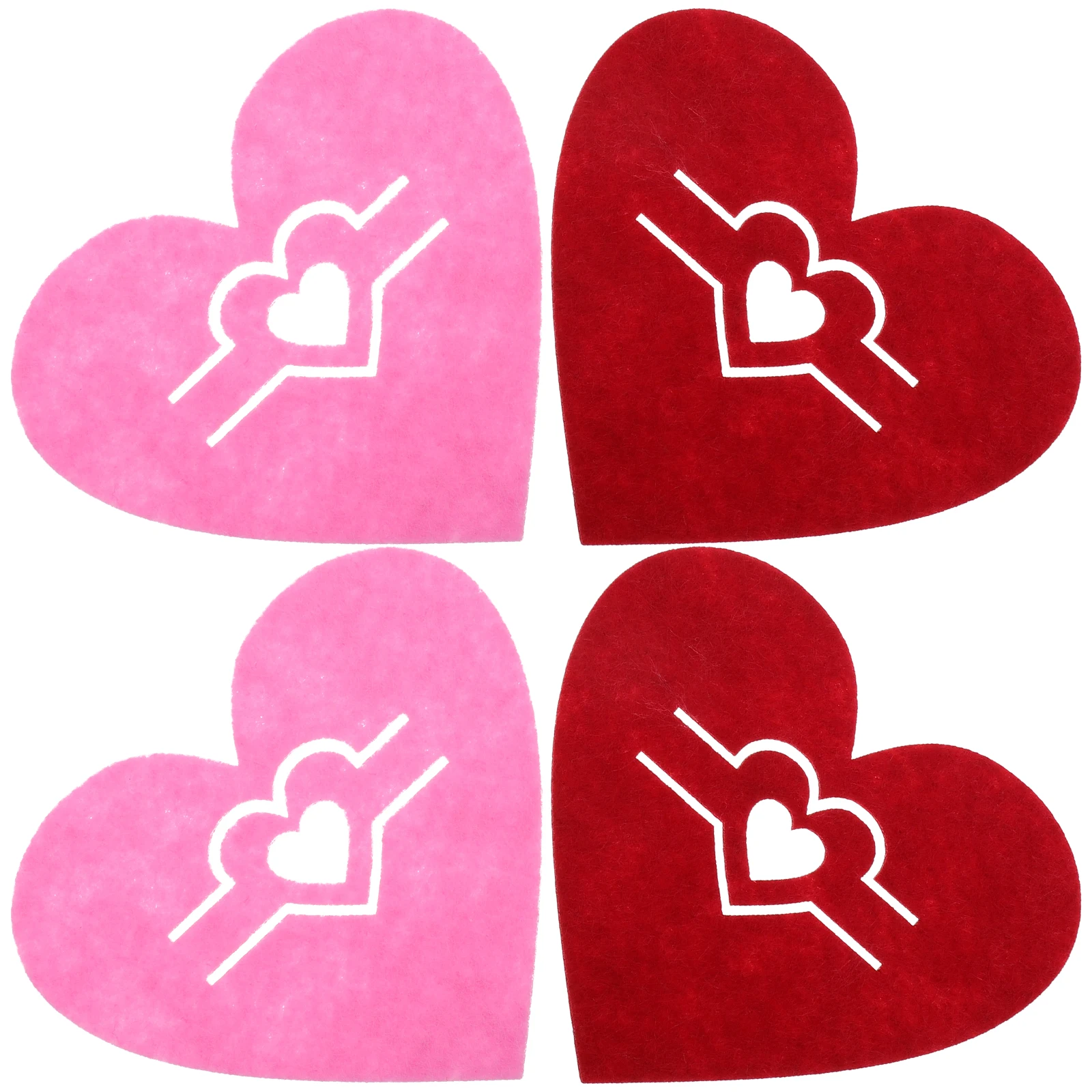 4 Pcs Heart Shaped Knife Fork Bag Pink Non woven Fabric Valentine Decor Wedding Silverware Pocket Cutlery Storage
4 Pcs Heart Shaped Knife Fork Bag Pink Non woven Fabric Valentine Decor Wedding Silverware Pocket Cutlery Storage