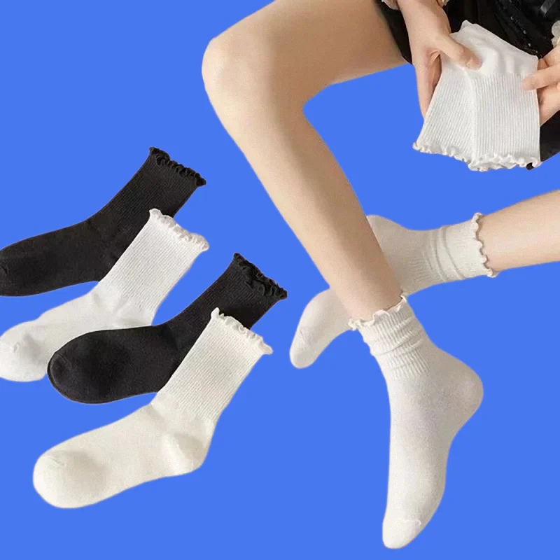 5/10 Pairs Top Quality Black White Novelty Funny Ankle Socks Women Ruffle Frilly Socks Cute Solid Cotton Breathable Crew Socks
5/10 Pairs Top Quality Black White Novelty Funny Ankle Socks Women Ruffle Frilly Socks Cute Solid Cotton Breathable Crew Socks