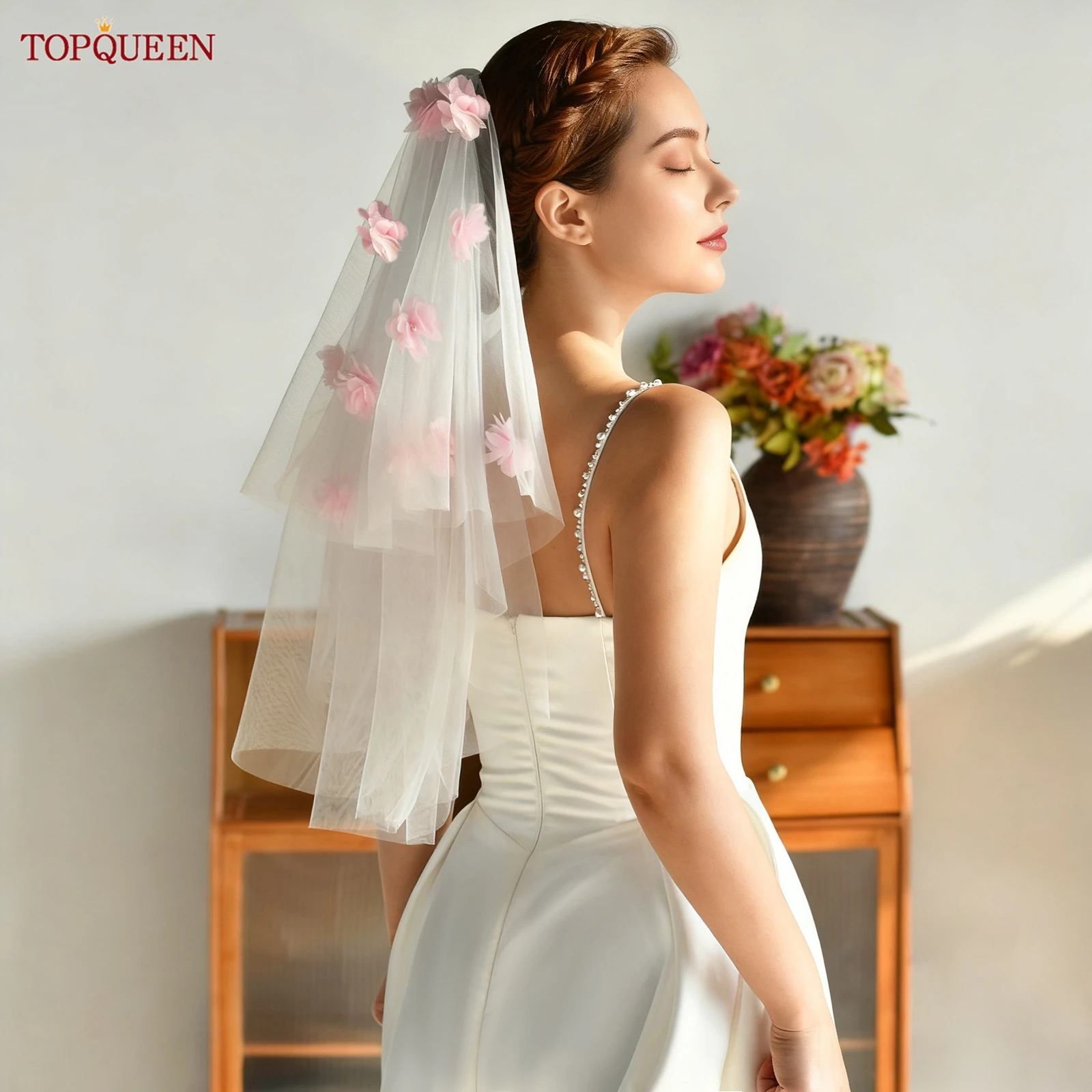 TOPQUEEN M180 3d цветочная свадебная фата двухслойная розовая цветочная милая фата Velo De Novias аксессуары настраиваемые
TOPQUEEN M180 3d цветочная свадебная фата двухслойная розовая цветочная милая фата Velo De Novias аксессуары настраиваемые