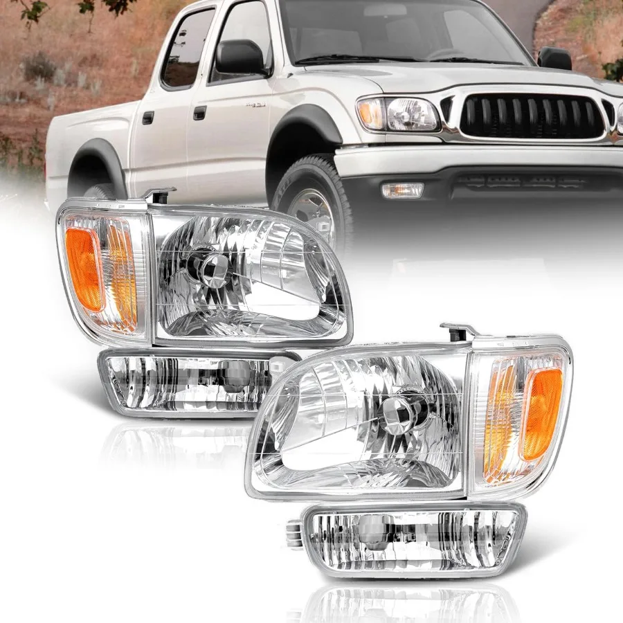 Headlights for 20012004 Toyota Tacoma Replacement with Corner Parking Signal Lights and Bumper Light in Chrome Housing Enhanced
Headlights for 20012004 Toyota Tacoma Replacement with Corner Parking Signal Lights and Bumper Light in Chrome Housing Enhanced