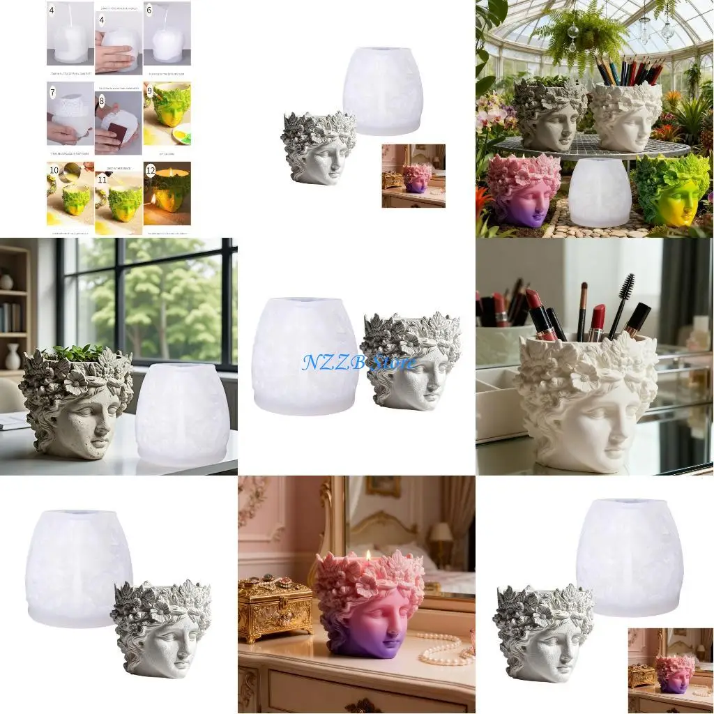 T21F Reusable Silicone Wreath Face Planter Mold For Handmade Plant Pots Jewelry Dishes Craft Creation Crafting Supplies
T21F Reusable Silicone Wreath Face Planter Mold For Handmade Plant Pots Jewelry Dishes Craft Creation Crafting Supplies