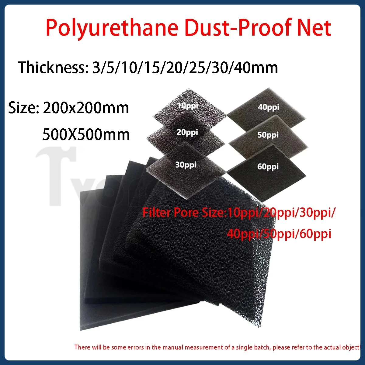 10ppi 20ppi 30ppi 40ppi 50ppi 60ppi Aperture Dustproof Filter Sponge Polyurethane Filter Cotton Air Compressor Filter Cotton
10ppi 20ppi 30ppi 40ppi 50ppi 60ppi Aperture Dustproof Filter Sponge Polyurethane Filter Cotton Air Compressor Filter Cotton