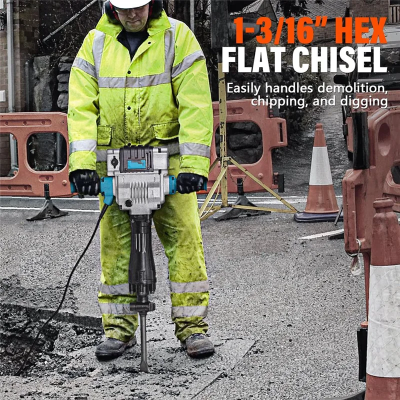 A50I 2Pc 1-3/16 Inch Hex Chisel Set With Point & Flat Chisels For Heavy Duty Electric Demolition Jack Hammer Concrete Breaker 
A50I 2Pc 1-3/16 Inch Hex Chisel Set With Point & Flat Chisels For Heavy Duty Electric Demolition Jack Hammer Concrete Breaker