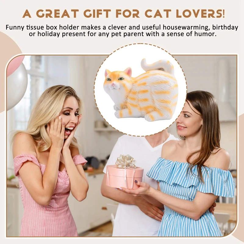 Cat Butt Tissue Holder Cute Bathroom Accessories Orange Tabby Cat Square Tissue Box Cover
Cat Butt Tissue Holder Cute Bathroom Accessories Orange Tabby Cat Square Tissue Box Cover