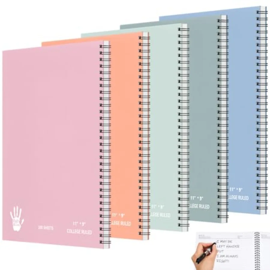 5 Pcs Jumbo Left Handed Notebook 100 Sheets/200pages Left Handed Workbook 11 x 9 Inch Spiral Notebook Lefty Notebooks for Easie
5 Pcs Jumbo Left Handed Notebook 100 Sheets/200pages Left Handed Workbook 11 x 9 Inch Spiral Notebook Lefty Notebooks for Easie