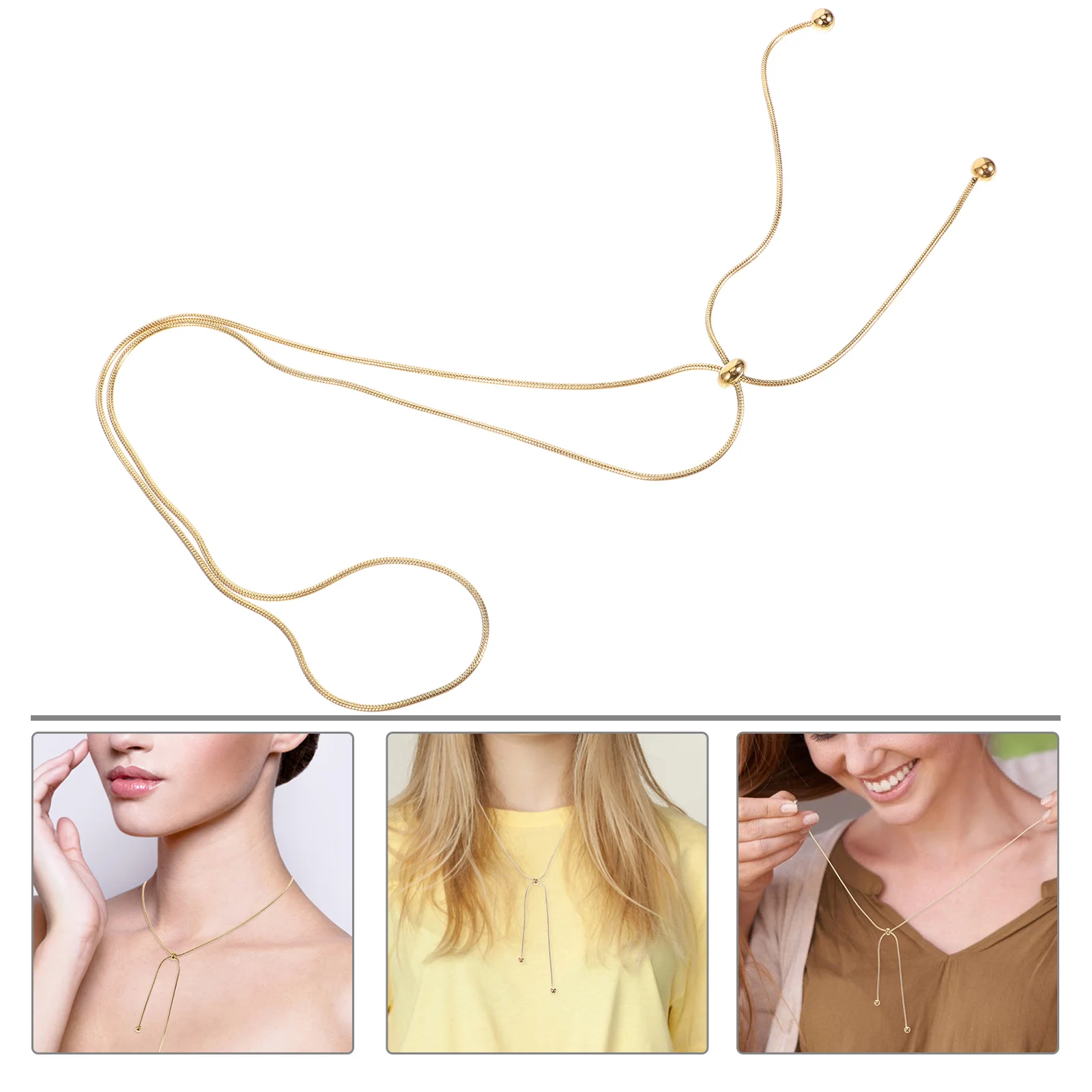 Titanium Steel Necklace Adjustable Lasso Dainty Girls Jewelry Trendy Women Gold Color Wear Occasions Necklace 
Titanium Steel Necklace Adjustable Lasso Dainty Girls Jewelry Trendy Women Gold Color Wear Occasions Necklace