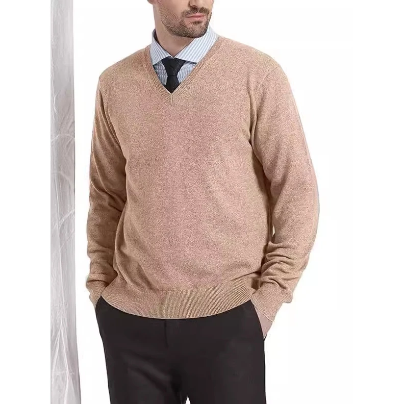 Молодежный мужской пуловер с v-образным вырезом, свободный однотонный вязаный свитер, повседневный осенне-зимний удобный мягкий топер 
Молодежный мужской пуловер с v-образным вырезом, свободный однотонный вязаный свитер, повседневный осенне-зимний удобный мягкий топер
