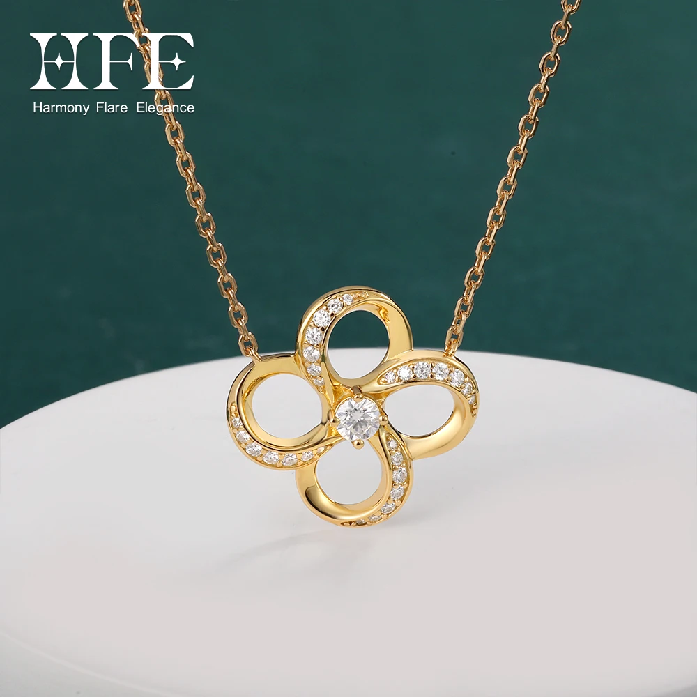 HFE 925 Silver Four Leaf Clover Necklace D VVS1 Moissanite Elegant Floral Pendant Necklaces Anniversary Birthday Fine Jewelry
HFE 925 Silver Four Leaf Clover Necklace D VVS1 Moissanite Elegant Floral Pendant Necklaces Anniversary Birthday Fine Jewelry