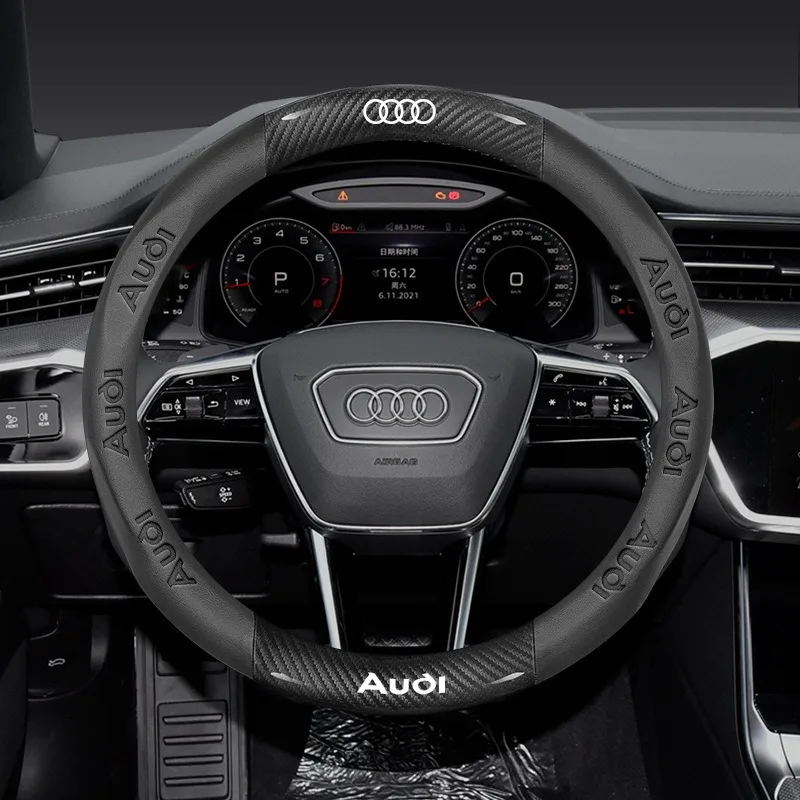 Leather Car Steering Wheel Cover Carbon Fiber Texture Anti-slip Protection For Audi A3 A4 A5 A6 A7 Q3 Q5 RS S3 S4 Sline Sticker
Leather Car Steering Wheel Cover Carbon Fiber Texture Anti-slip Protection For Audi A3 A4 A5 A6 A7 Q3 Q5 RS S3 S4 Sline Sticker