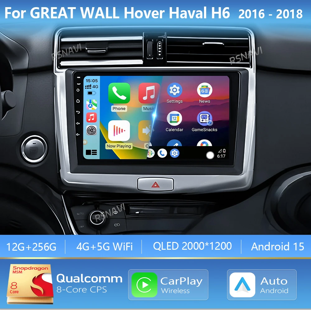 Android 15 Carplay Auto 2K Screen Car Radio Multimedia Player For GREAT WALL Hover Haval H6 2016 - 2018 2Din Autoradio Stereo 4G
Android 15 Carplay Auto 2K Screen Car Radio Multimedia Player For GREAT WALL Hover Haval H6 2016 - 2018 2Din Autoradio Stereo 4G