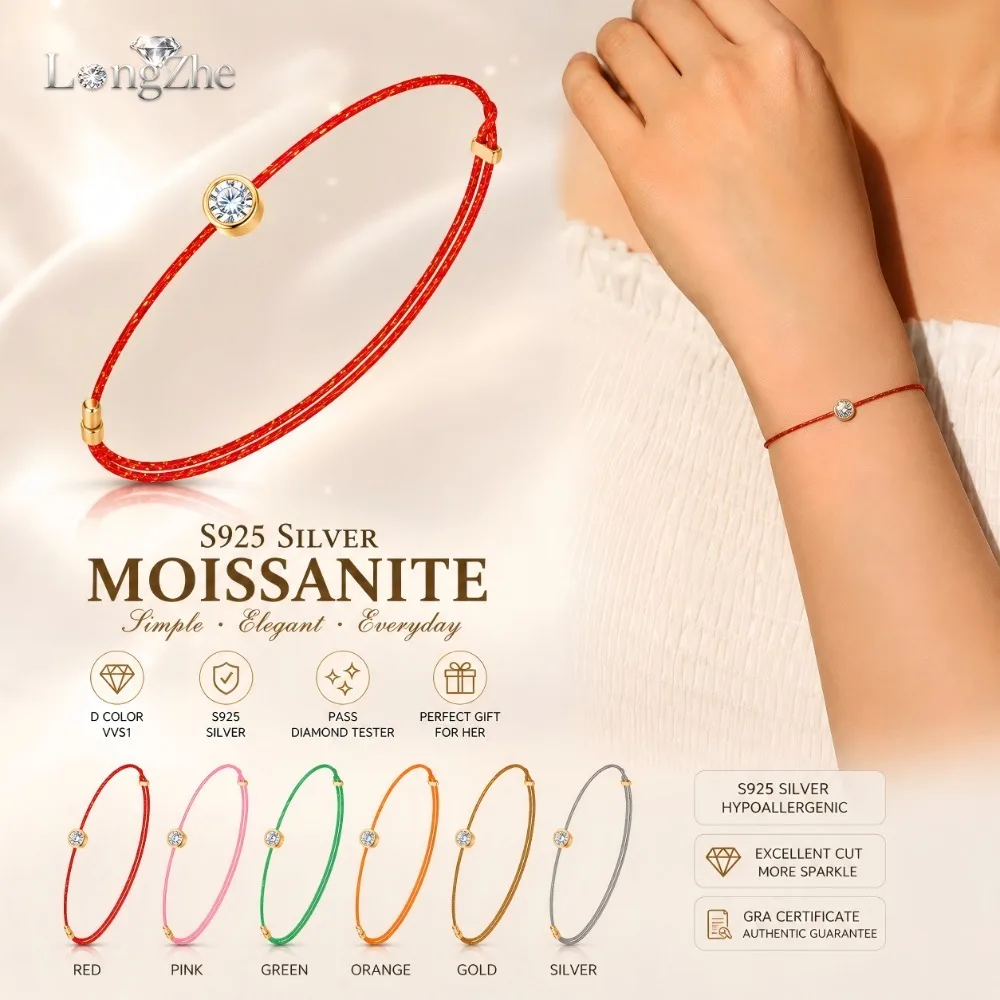 Lab-Grown Moissanite Bracelet, D VVS1 0.3Ct GRA, S925 Silver Red String, 6 Colors Hypoallergenic for Women
Lab-Grown Moissanite Bracelet, D VVS1 0.3Ct GRA, S925 Silver Red String, 6 Colors Hypoallergenic for Women