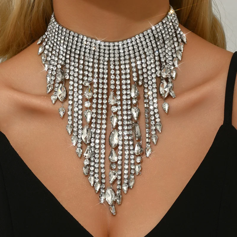 Exaggerated Long Tassel Water Drop Necklace for Cross-Border Trade Fashion Luxury Women's Nightclub Party Outfit Jewelry Accesso
Exaggerated Long Tassel Water Drop Necklace for Cross-Border Trade Fashion Luxury Women's Nightclub Party Outfit Jewelry Accesso