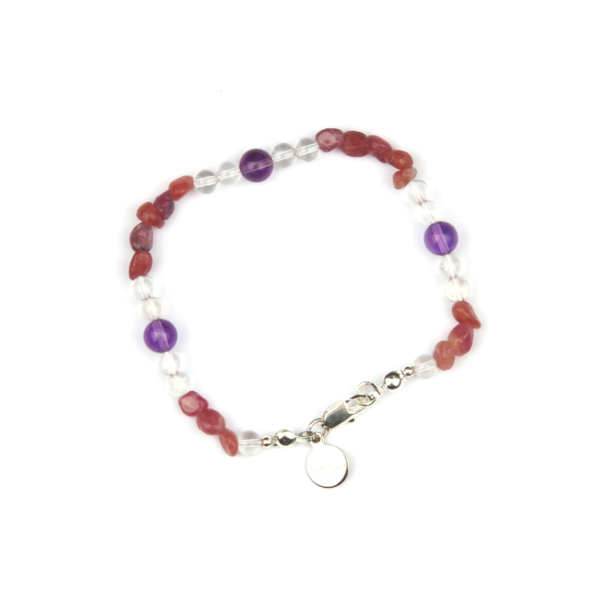 Raw Shape Pink Tourmaline & Uruguay Amethyst & Clear Quartz Heart n Spirit Bracelet
Raw Shape Pink Tourmaline & Uruguay Amethyst & Clear Quartz Heart n Spirit Bracelet