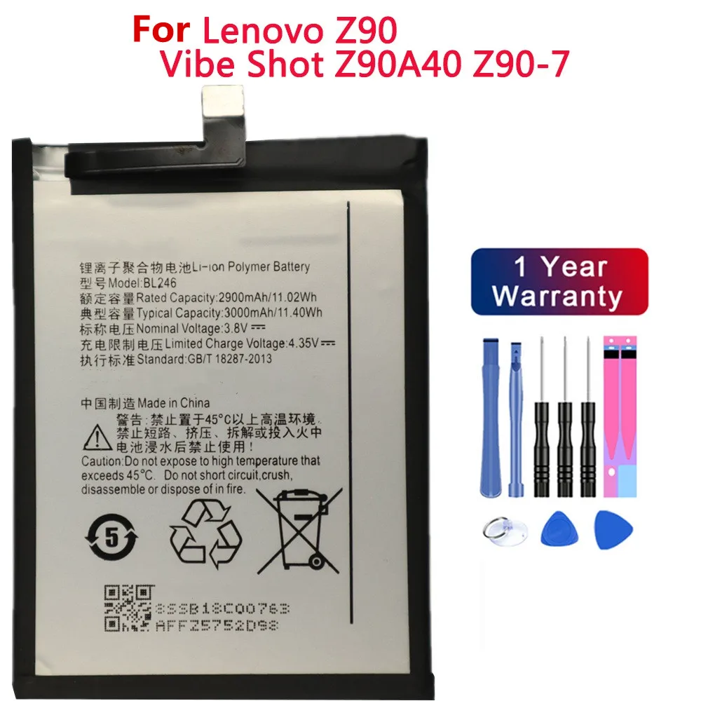 Z90 Battery BL246 For Lenovo Vibe Shot Battery Z90A40 Z90-7 3000mAh Phone Batteries
Z90 Battery BL246 For Lenovo Vibe Shot Battery Z90A40 Z90-7 3000mAh Phone Batteries