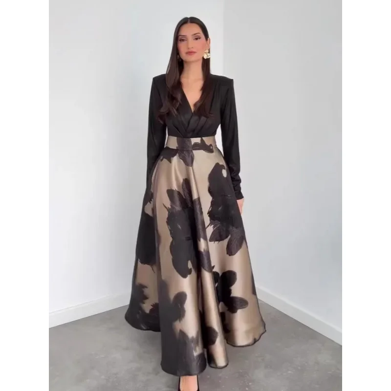 Women's V-neck Long Sleeve Dress 2026 Spring Waist Cinching Sexy Temperament Big Swing Fit Flare Skirt Maxi Dress
Women's V-neck Long Sleeve Dress 2026 Spring Waist Cinching Sexy Temperament Big Swing Fit Flare Skirt Maxi Dress